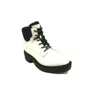 KENDALL + KYLIE Women’s Vegan Leather Weston Combat Hiking Boots Sz 8.5 White